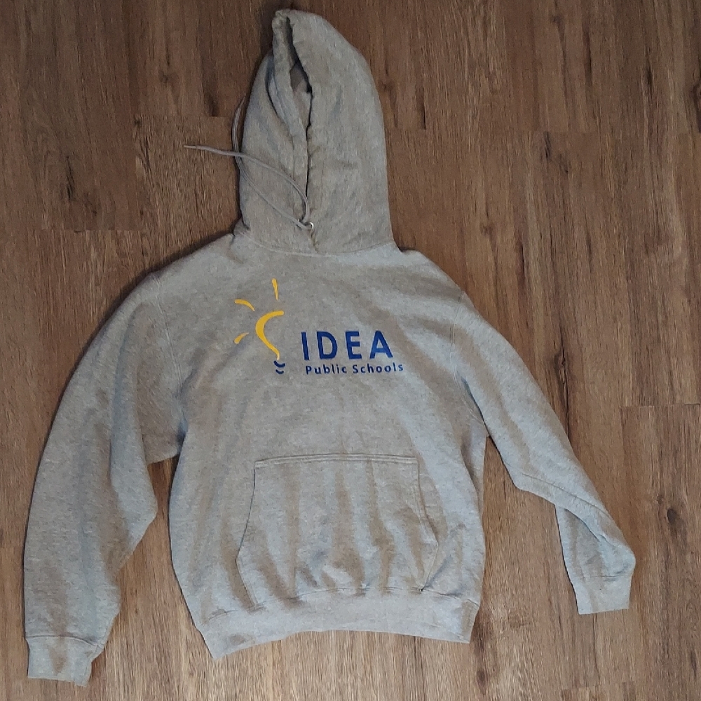 IDEA Public School Gray Hoodie with Blue and Yellow Logo